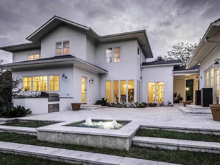 Exterior of Italian Villa with Marvin Windows and Doors