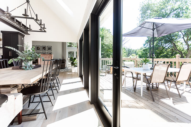 Katie Kurtz’s redesigned kitchen features a Marvin Swinging French Patio Door.