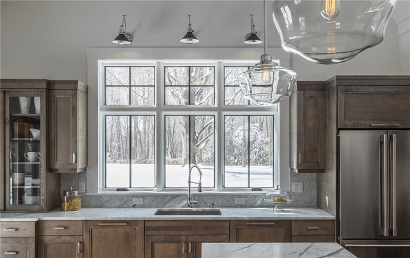 Kitchen with Marvin Mixed frame and sash window