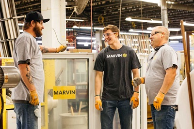 Marvin employees working in Warroad