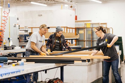 Marvin employees working in Warroad