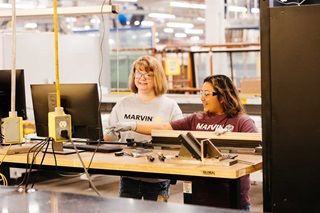 Marvin employees working in Warroad