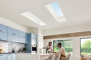 kitchen view of Marvin Awaken skylight windows