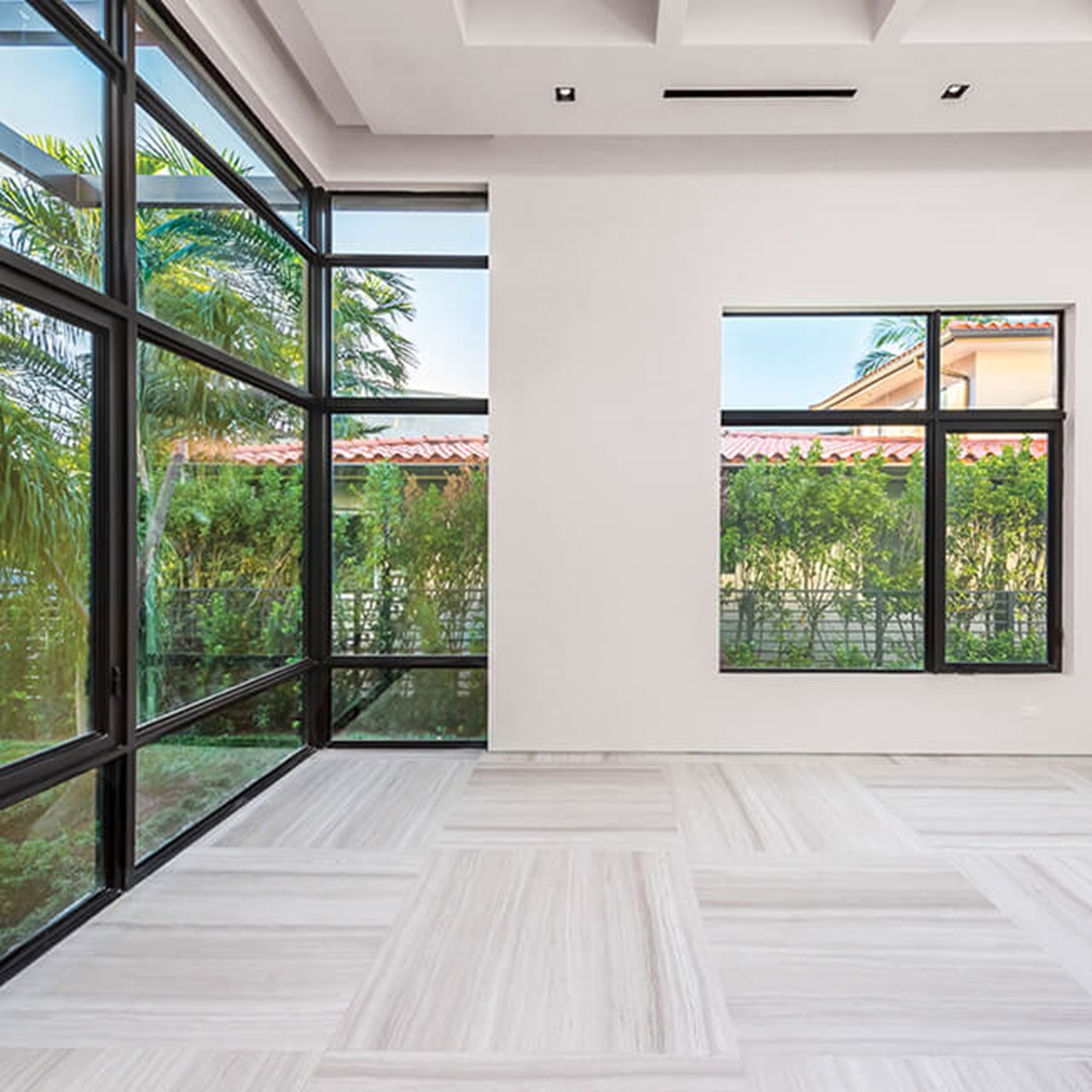 Interior of home with Marvin Signature Coastline Direct Glaze Narrow Frame and Casement Windows 