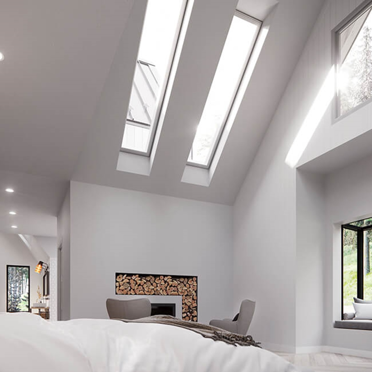 Interior of home with Marvin Awaken Skylights