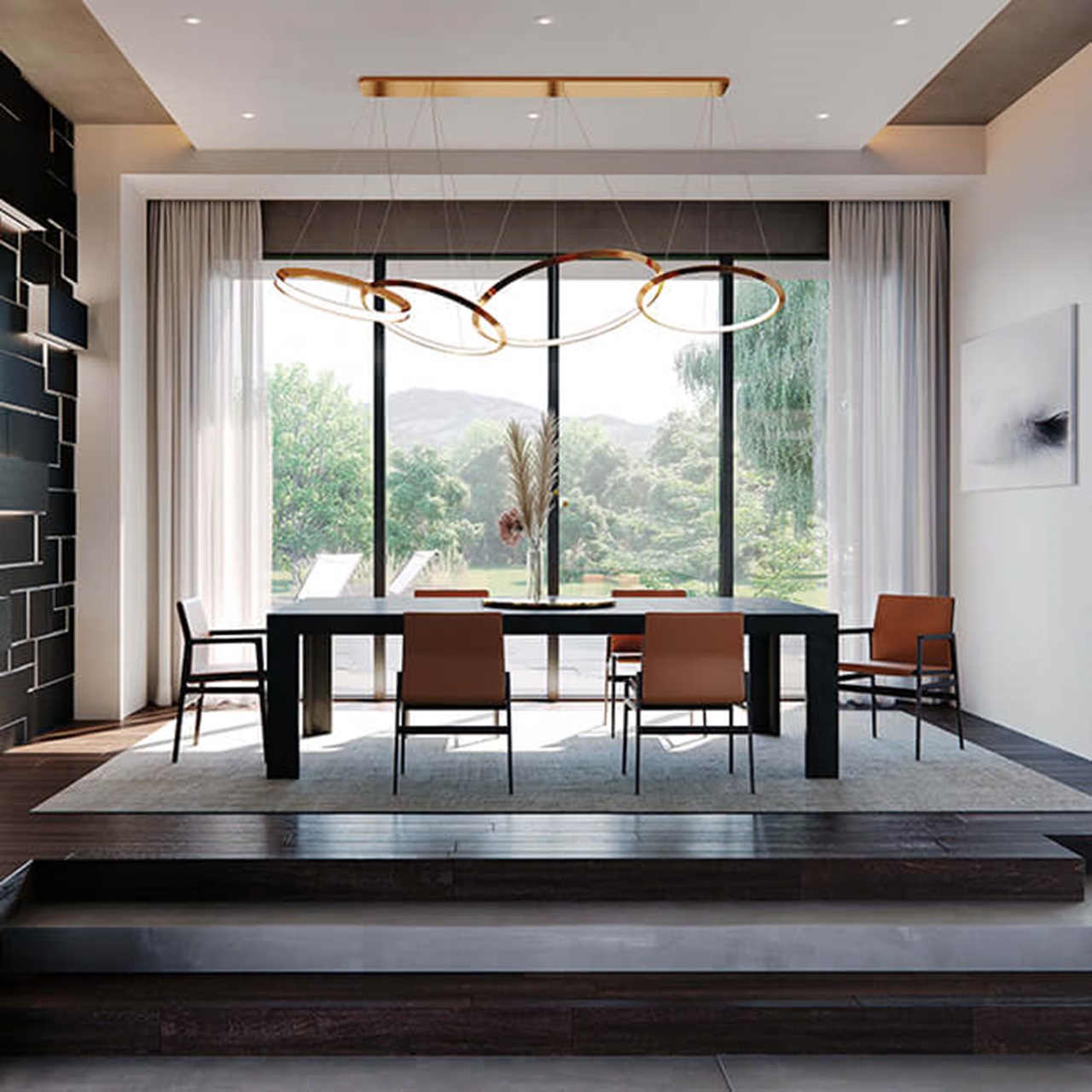 Modern Dining Room With Signature Modern Picture Windows