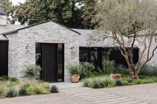 Exterior of Amber Lewis’s renovated Calabasas, California home.