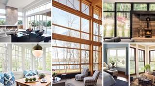 Collage Showing Living Spaces With Marvin Windows And Doors