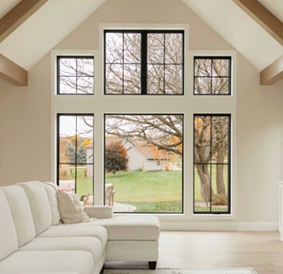 A living room with Infinity by Marvin windows.